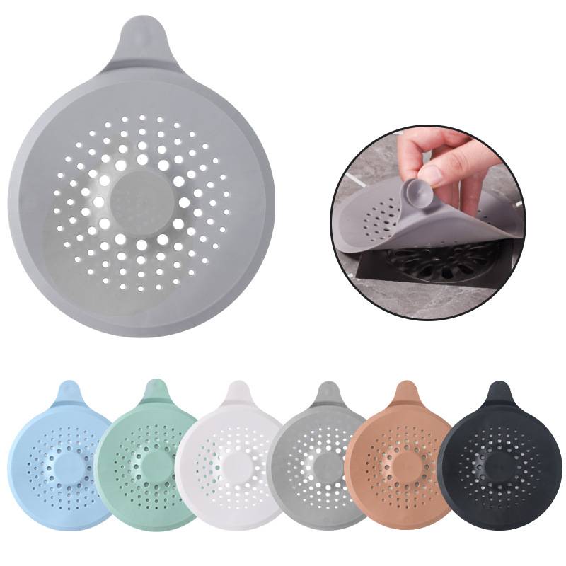 2er-Pack Silikon-Abflusssieb, Duschabfluss-Abdeckung Grey