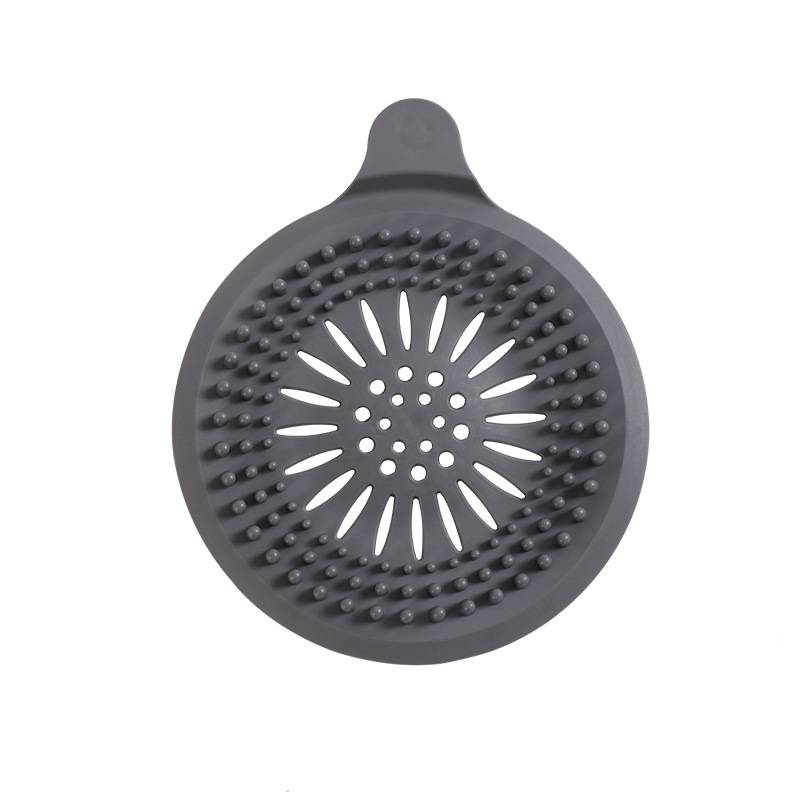 2er Pack Silikon Abflusssieb, Duschabfluss Abdeckung für Badezimmer Wanne Grey