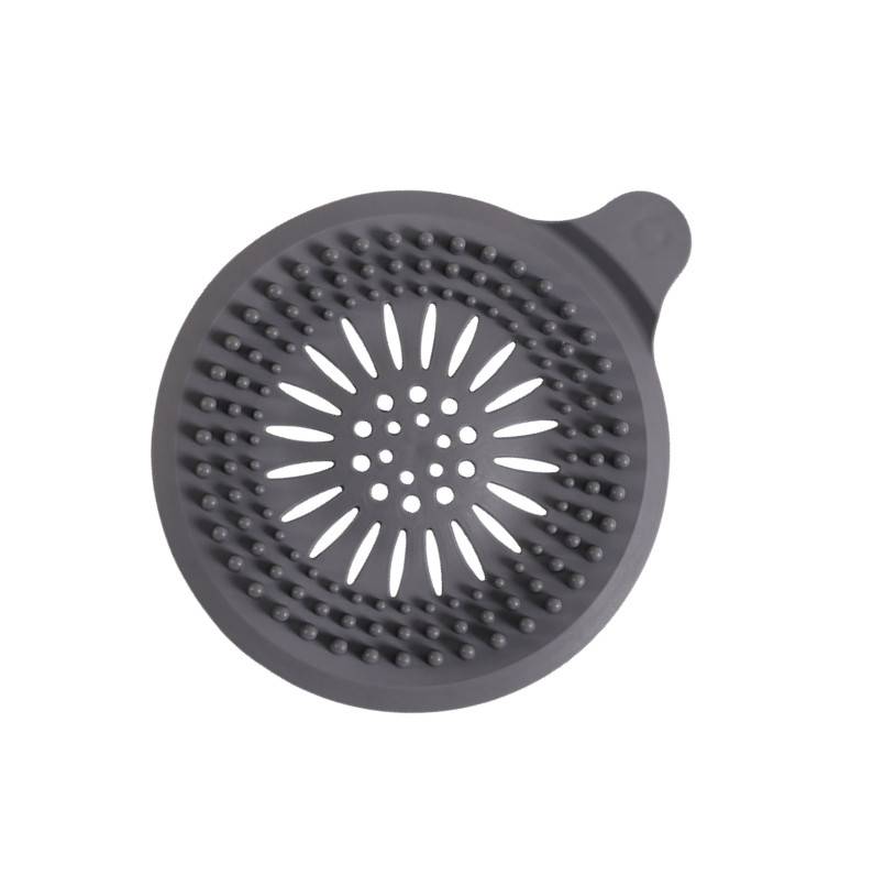 2er Pack Silikon Abflusssieb, Duschabfluss Abdeckung für Badezimmer Wanne Grey