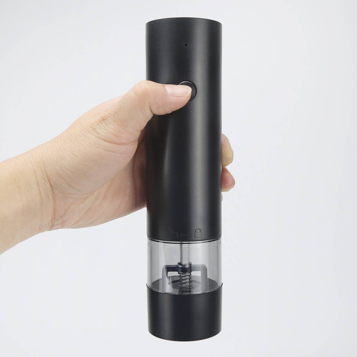 Wiederaufladbare elektrische Pfeffermühle – Schwarz, USB-Aufladung, Keramikmahlwerk