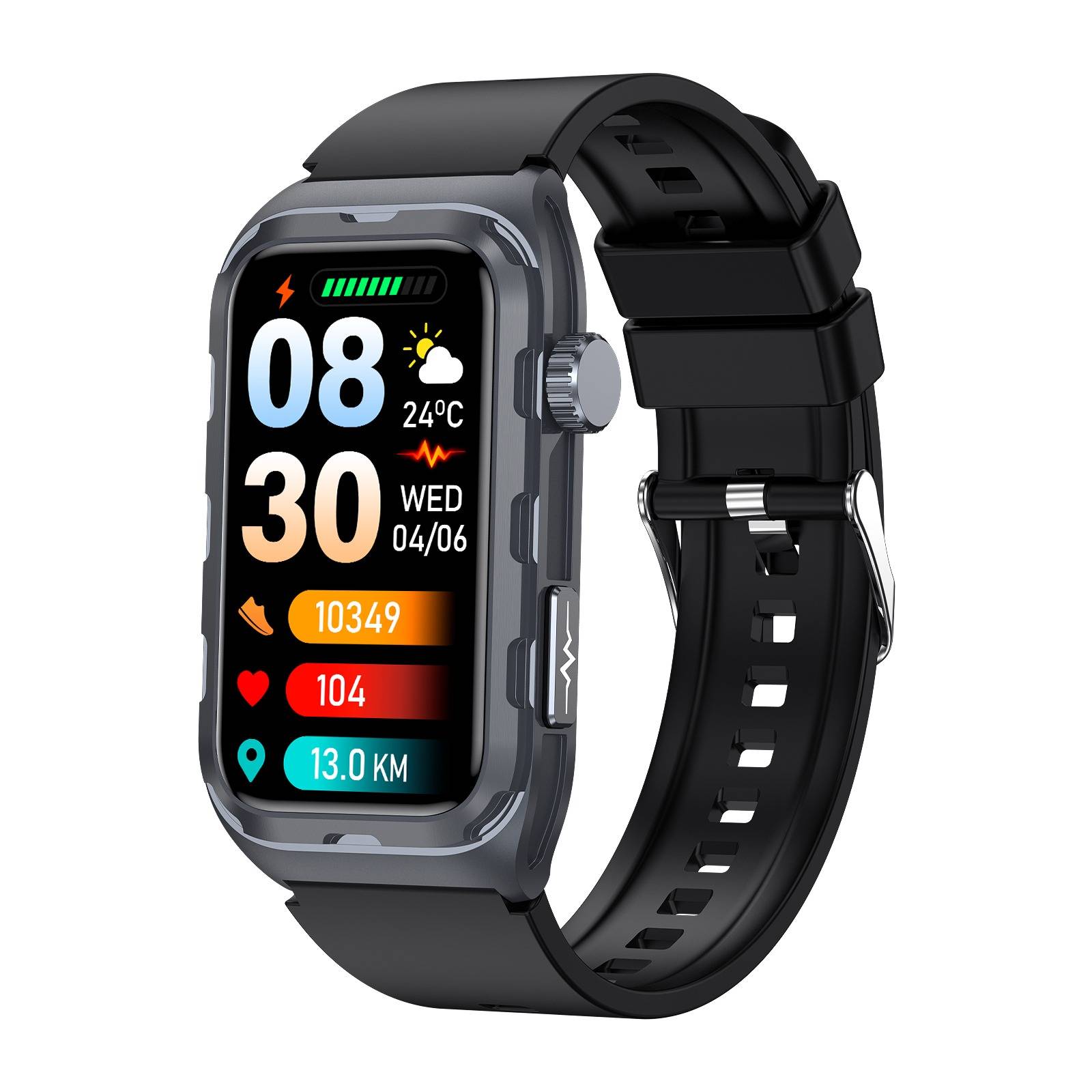 Smartes Armband mit EKG-, Blutdruck- und Körperzusammensetzungsüberwachung Black