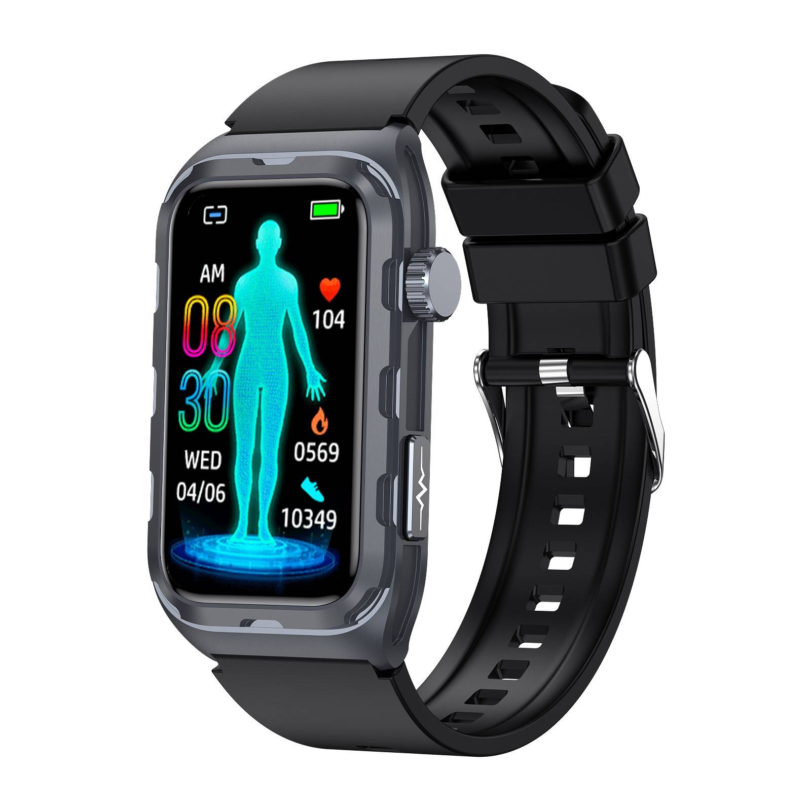 Smartes Armband mit EKG-, Blutdruck- und Körperzusammensetzungsüberwachung Black