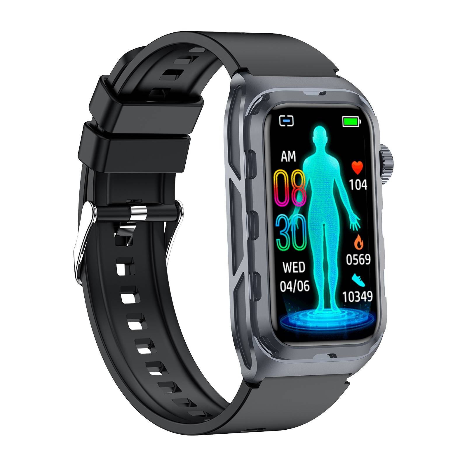 Smartes Armband mit EKG-, Blutdruck- und Körperzusammensetzungsüberwachung Black