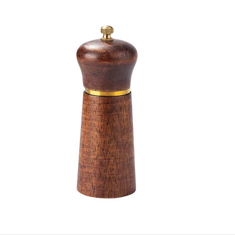 5-Zoll Retro Eichenholz Pfeffermühle 2er-Set mit Eichenholzsockel