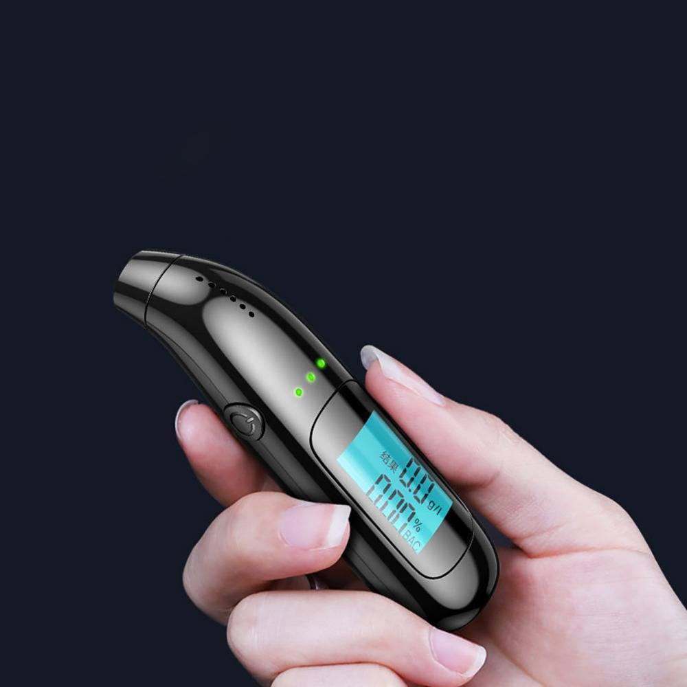 Schwarzer digitaler Alkoholtester - Hochpräzises Atemalkoholmessgerät für den persönlichen Gebrauch