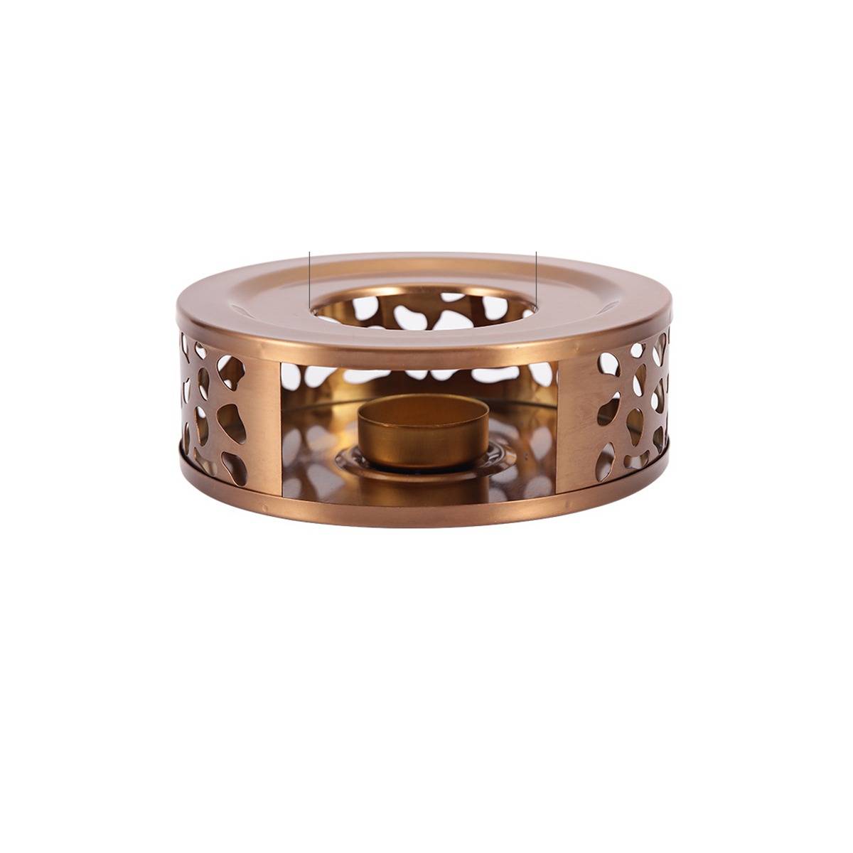 Roségoldener Teewärmer aus Edelstahl mit perforiertem Design und Behälter PinkGold