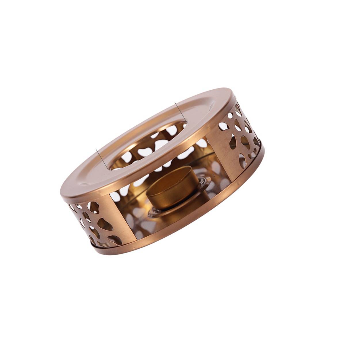 Roségoldener Teewärmer aus Edelstahl mit perforiertem Design und Behälter PinkGold