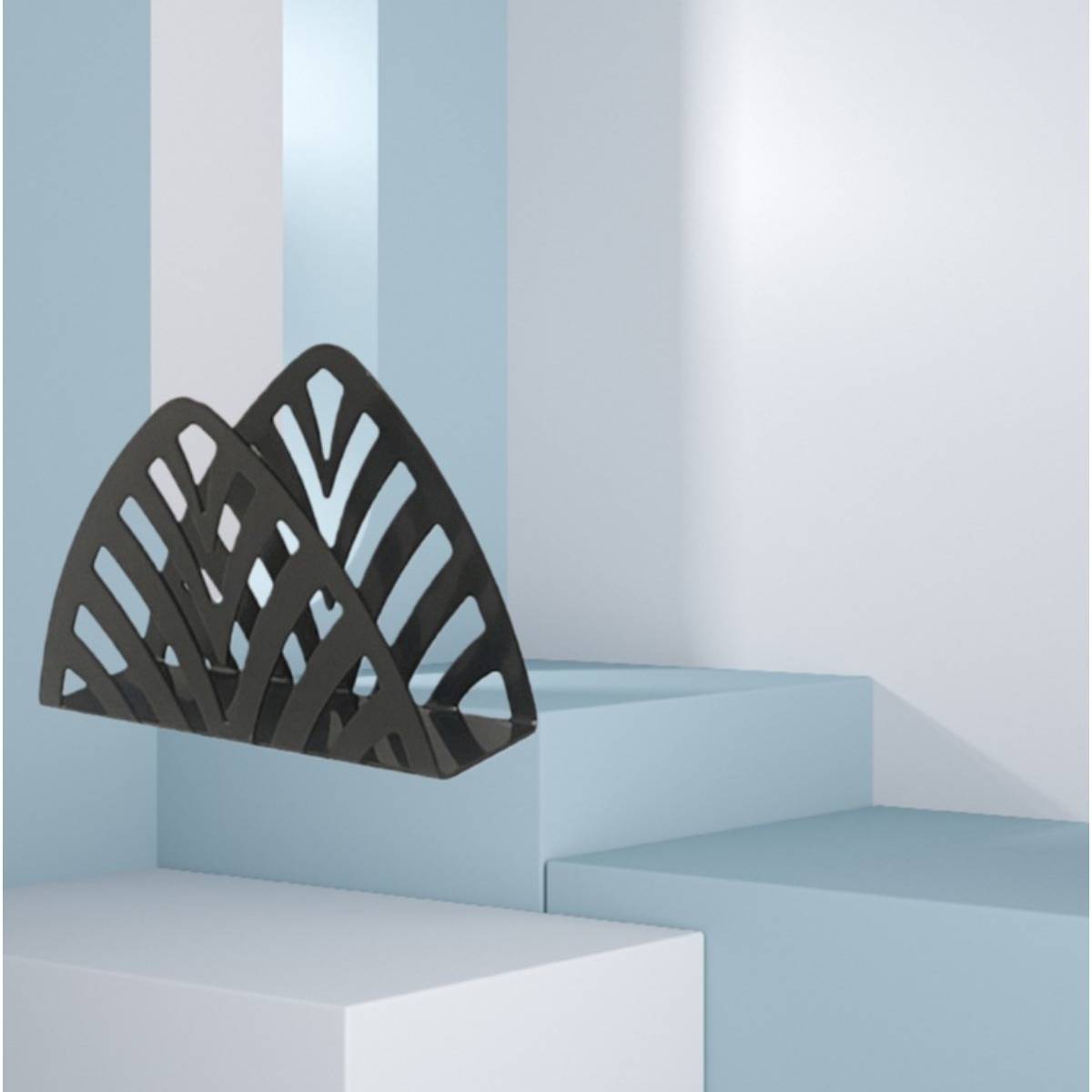 Blattförmiger Serviettenhalter aus Edelstahl – Elegante Tischdekoration Black