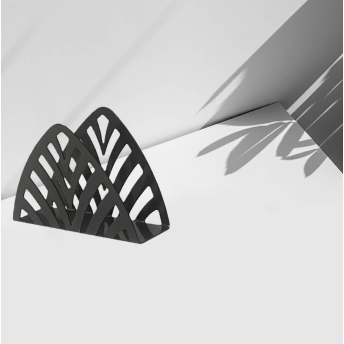 Blattförmiger Serviettenhalter aus Edelstahl – Elegante Tischdekoration Black