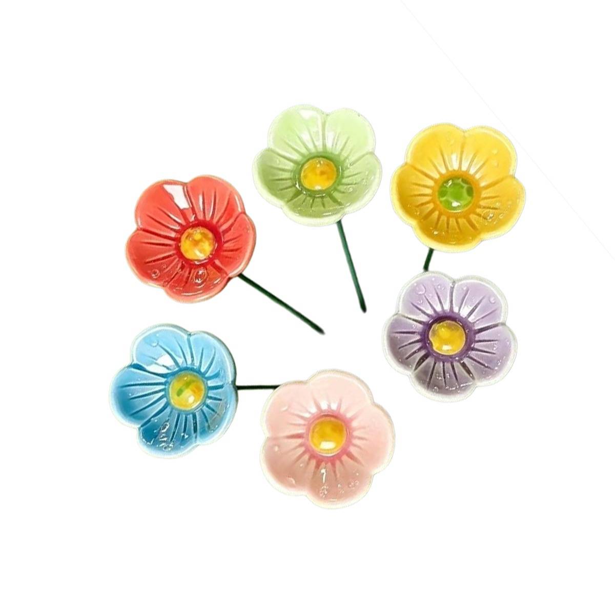 Bienen-Tränken-Set – Gänseblümchen 8-Blatt aus Kunstharz, 6-teilig, mehrfarbig, Trinkstation für Bestäuber