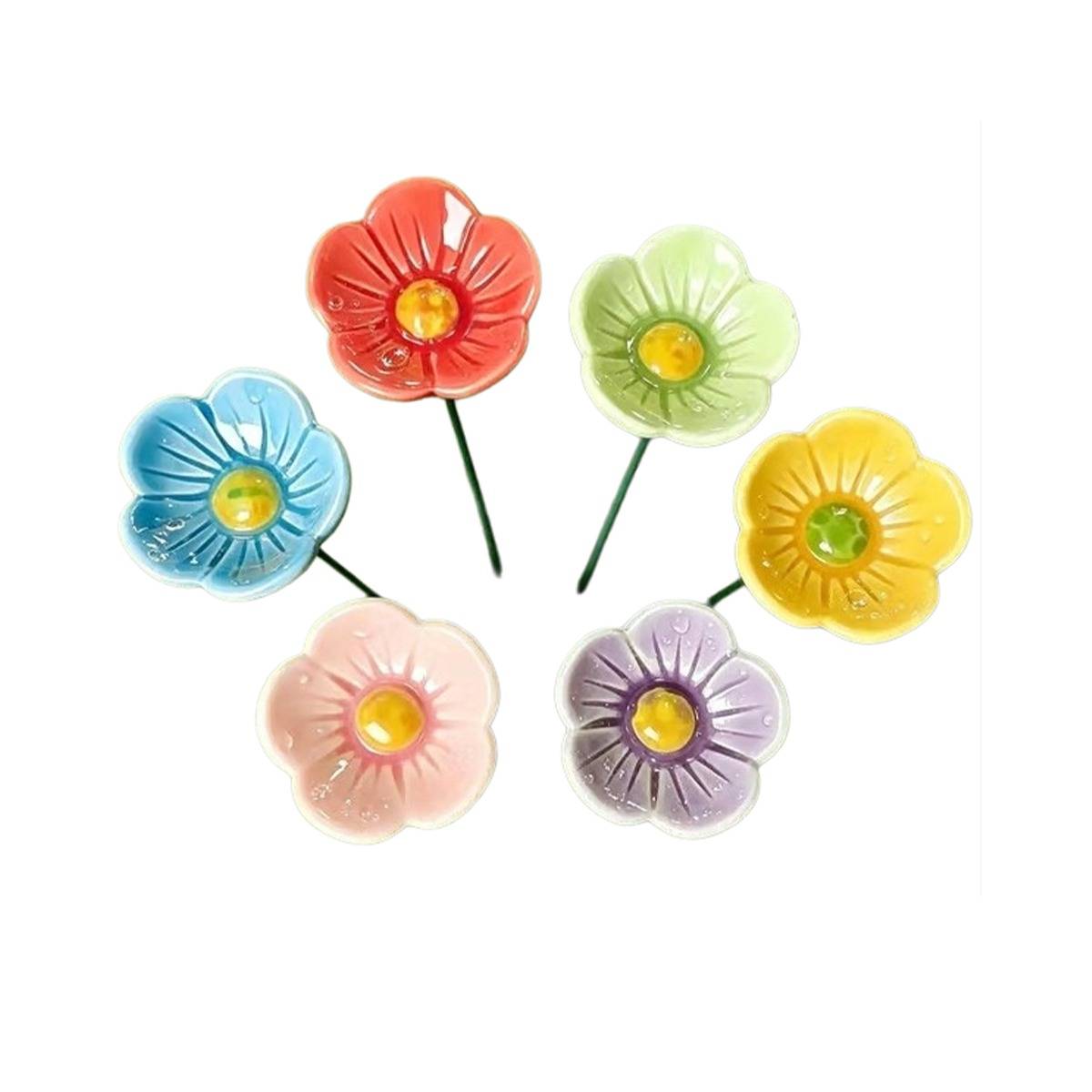 Bienen-Tränken-Set – Gänseblümchen 8-Blatt aus Kunstharz, 6-teilig, mehrfarbig, Trinkstation für Bestäuber