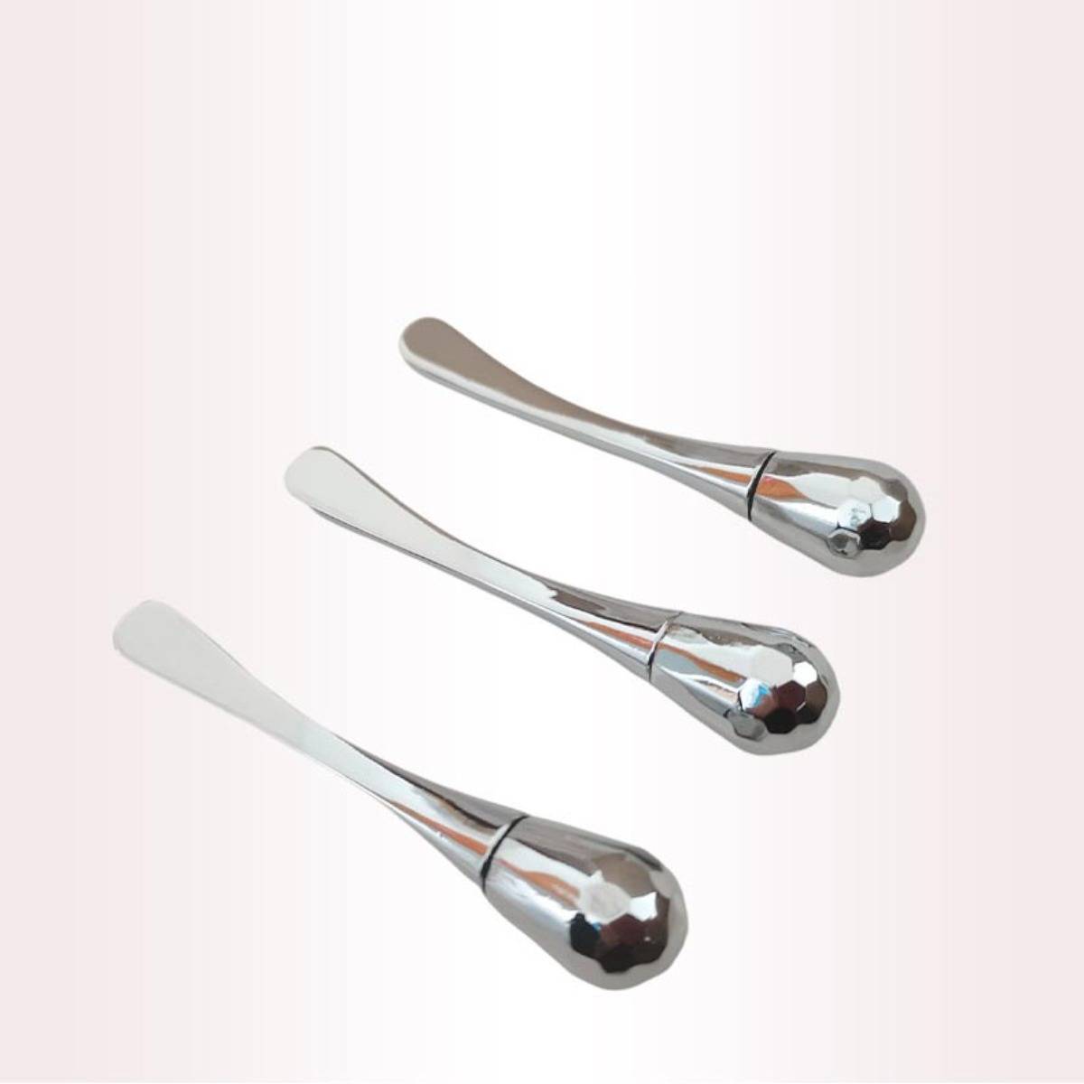 Zinklegierung Rollender Augencreme-Massage-Stick – rotierender Perlen-Applikator für Augen, Gesicht und Hals, Silber