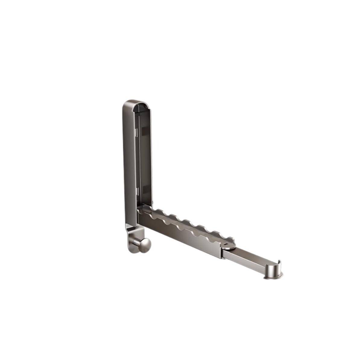 Bohrfreie Haken-Aufbewahrung - Aluminium Faltbarer Kleiderhalter, Abnehmbar & Platzsparend Gray