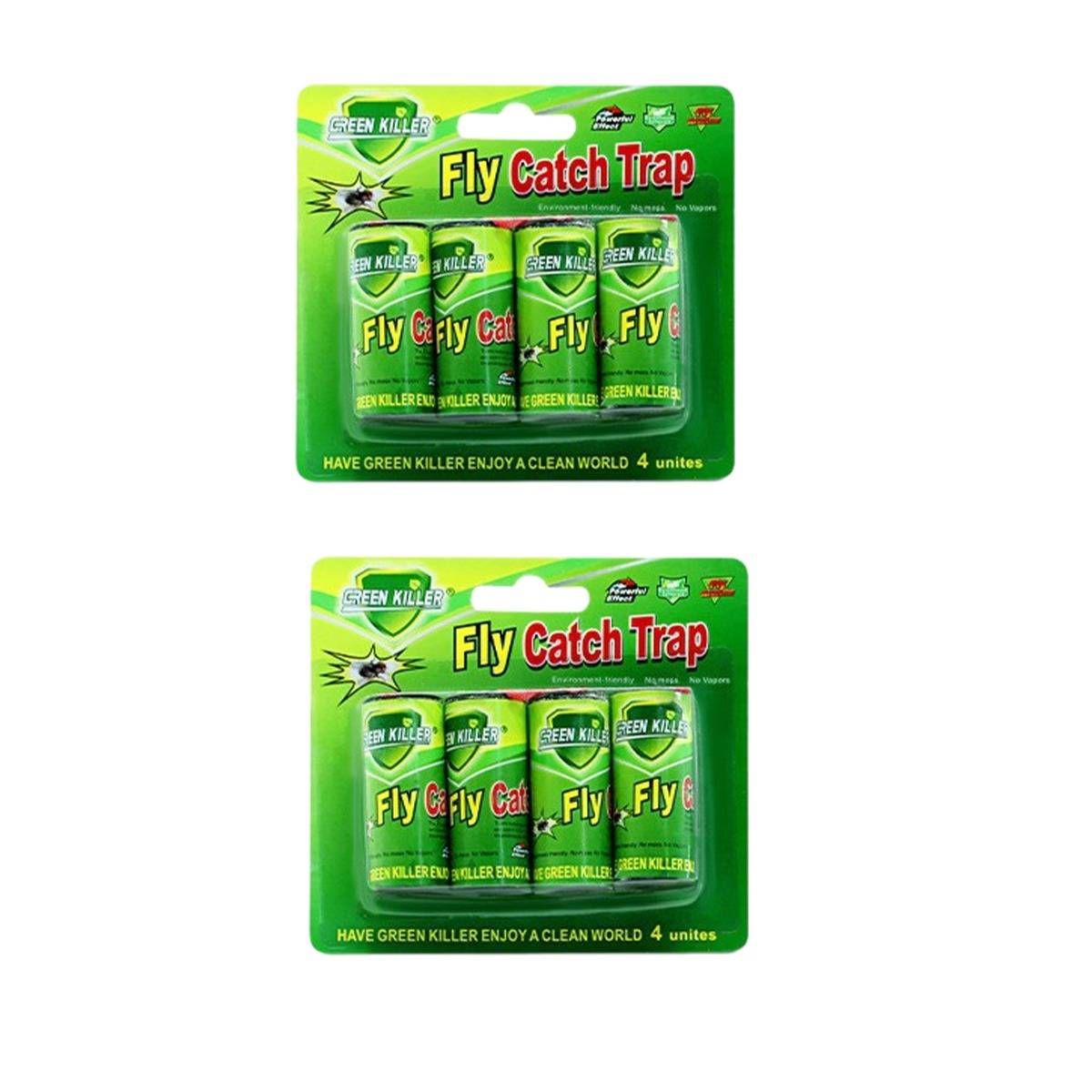 Fliegenbandrolle, doppelseitiger starker Klebstoff, Kraftpapier, geruchsneutral, aufhängbar, 5cm x 6.8cm x 350cm, Packung 16