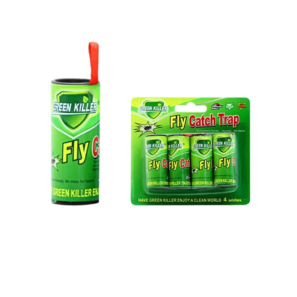 Fliegenbandrolle, doppelseitiger starker Klebstoff, Kraftpapier, geruchsneutral, aufhängbar, 5cm x 6.8cm x 350cm, Packung 16