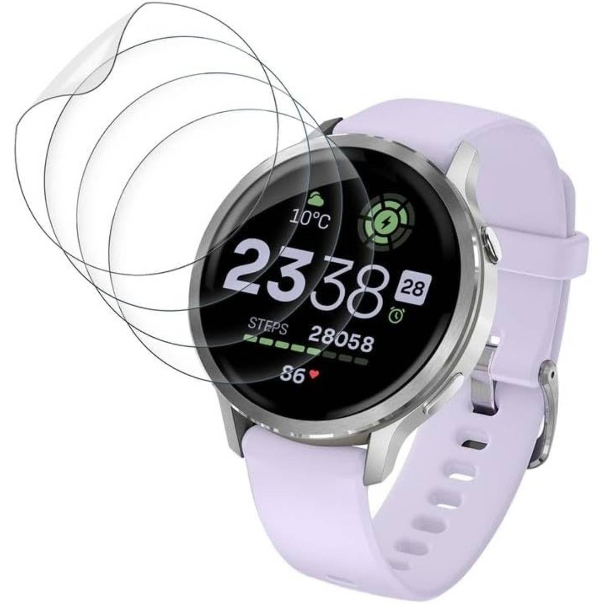 Hydrogel-Displayschutzfolie 4er-Pack kompatibel mit Garmin Venu 4 45mm — HD, Anti-Fingerprint, Vollflächiger Schutz