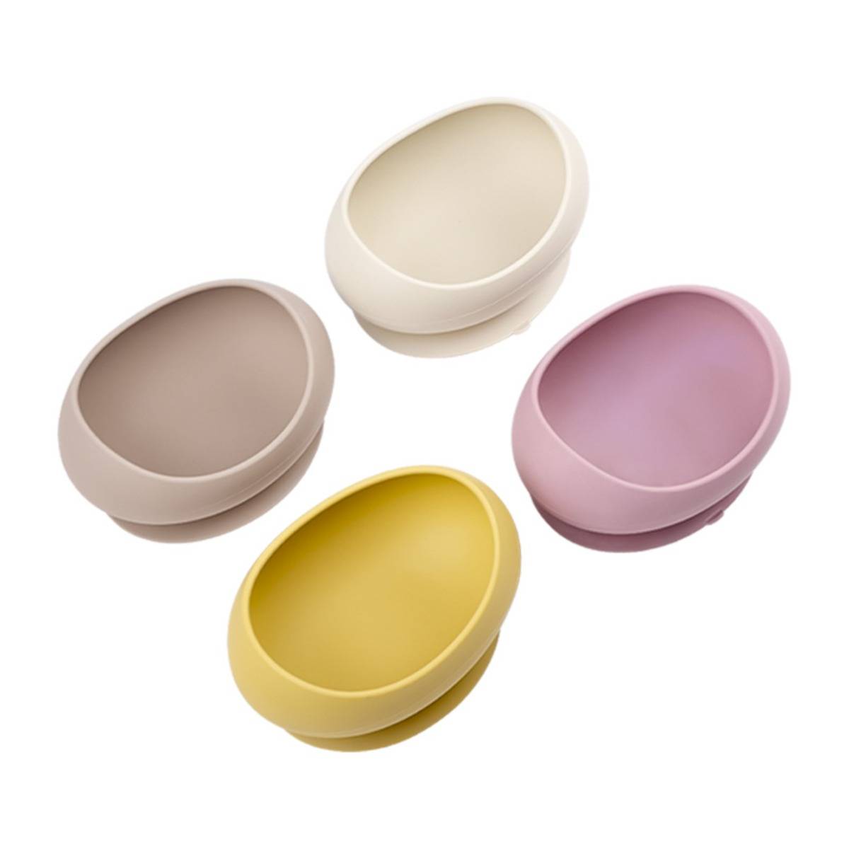 Silikon Rutschfeste Futterschüssel mit Saugnapf – Bissfest, Auslaufsicher, C-förmiges Easy-Eat Design Gray