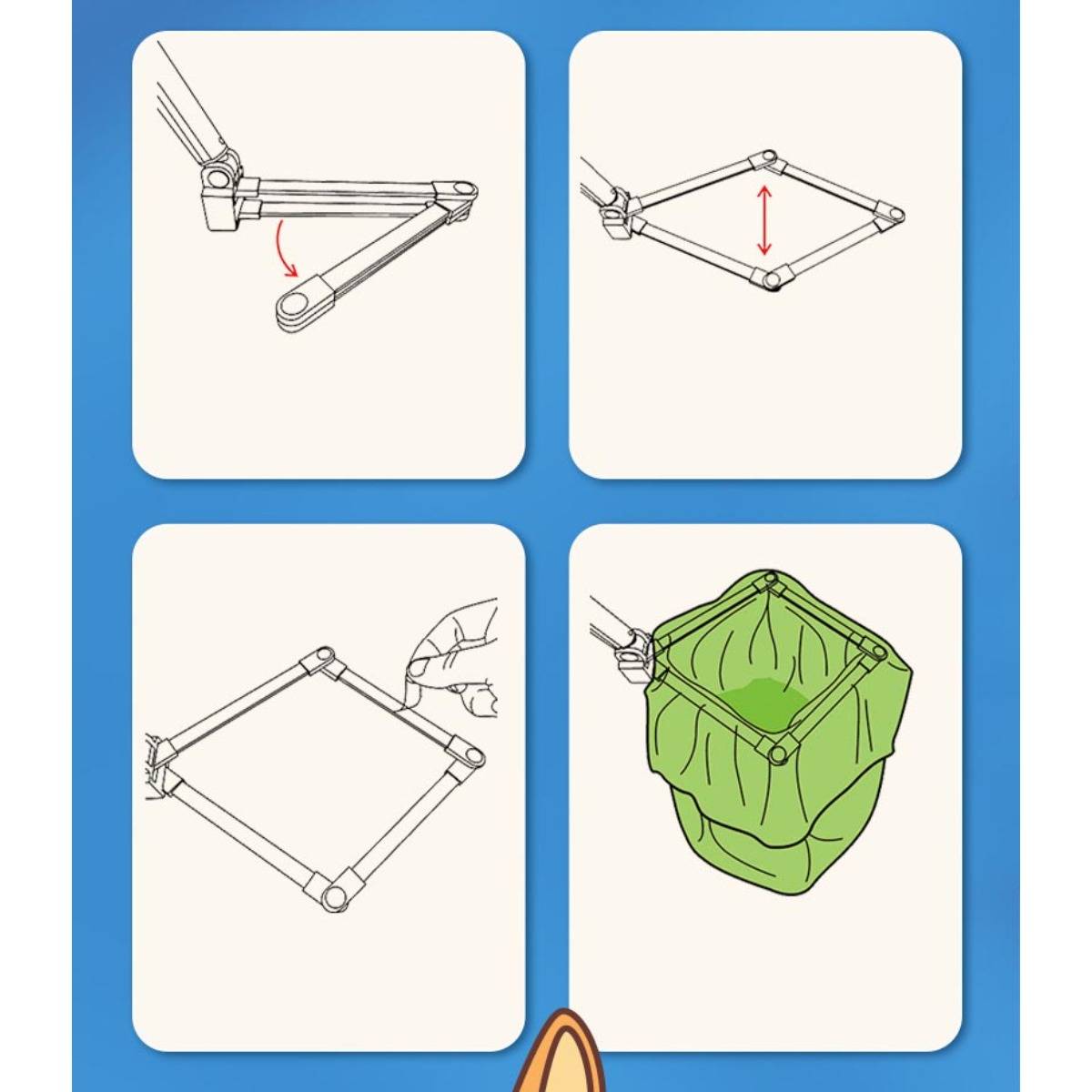 Teleskop-Kotgreifer für große Hunde mit 45 biologisch abbaubaren Beuteln – ABS, hände-frei, 120° Zange