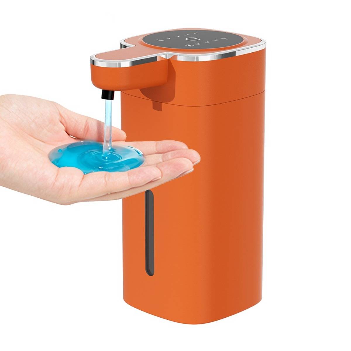 M20 berührungsloser Schaumspender mit LED-Anzeige, Infrarotsensor 0,3s Reaktion, USB wiederaufladbar Orange