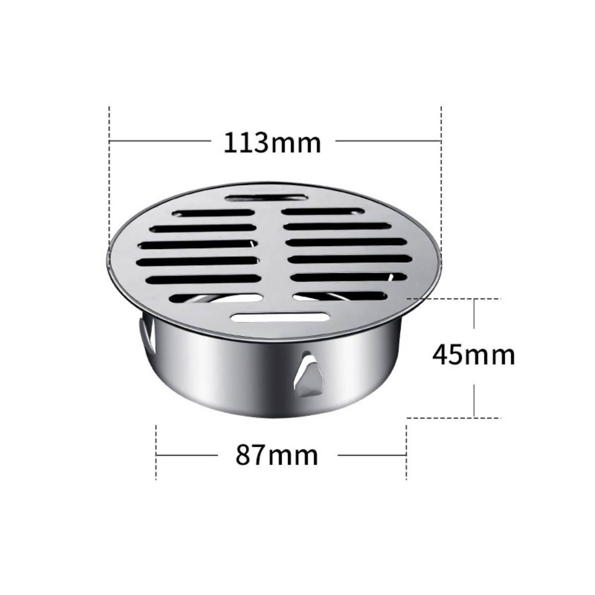 Bodenablauf 90mm – Edelstahl Schnapp-Abdeckung mit Anti-Verstopfung für Garten &amp; Dach, flach oder gewölbt montierbar