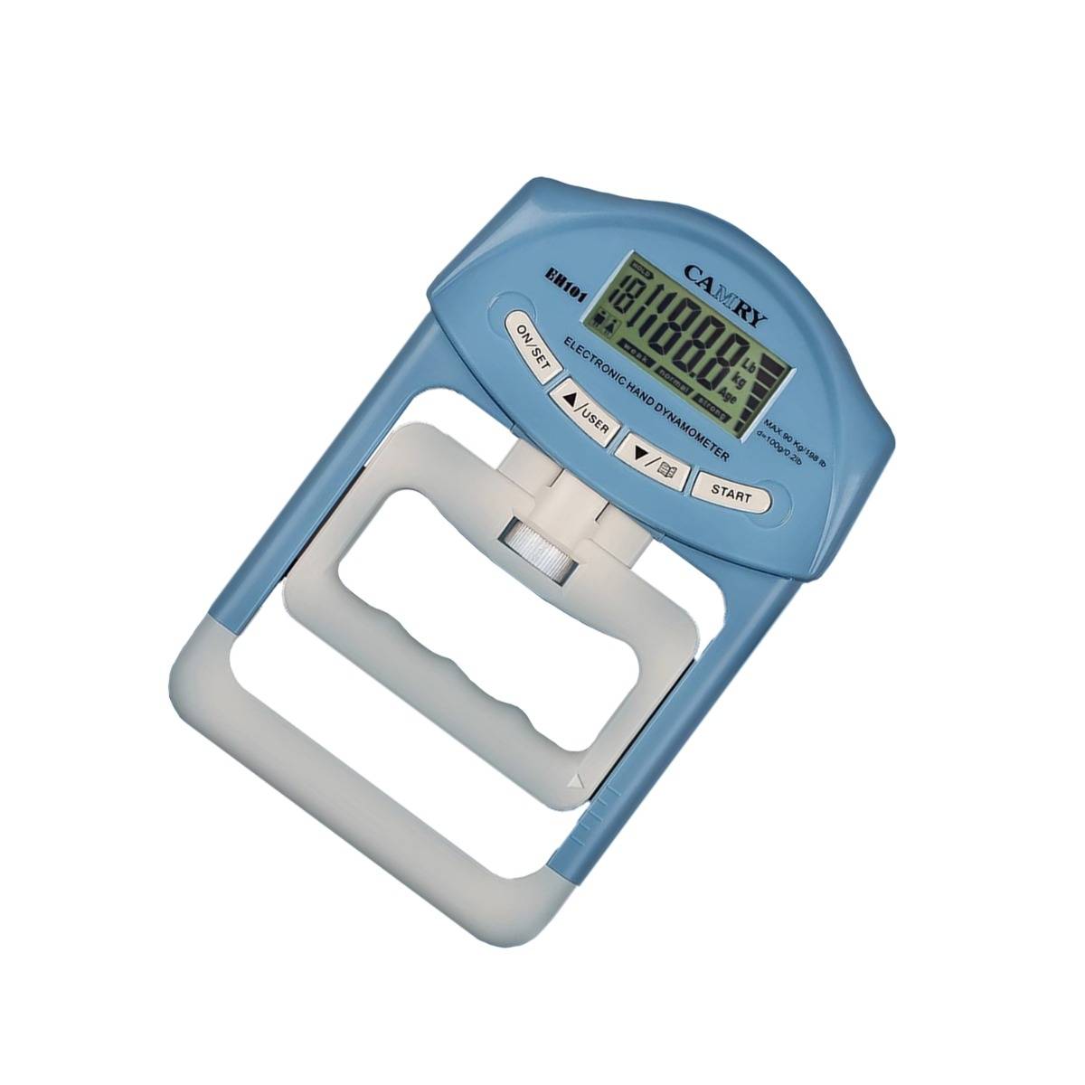 Griffkrafttrainer 90kg Batterie-Version — Elektronischer Handdynamometer mit verstellbarem Griff, Hintergrundbeleuchtung und Zählfunktion Blue