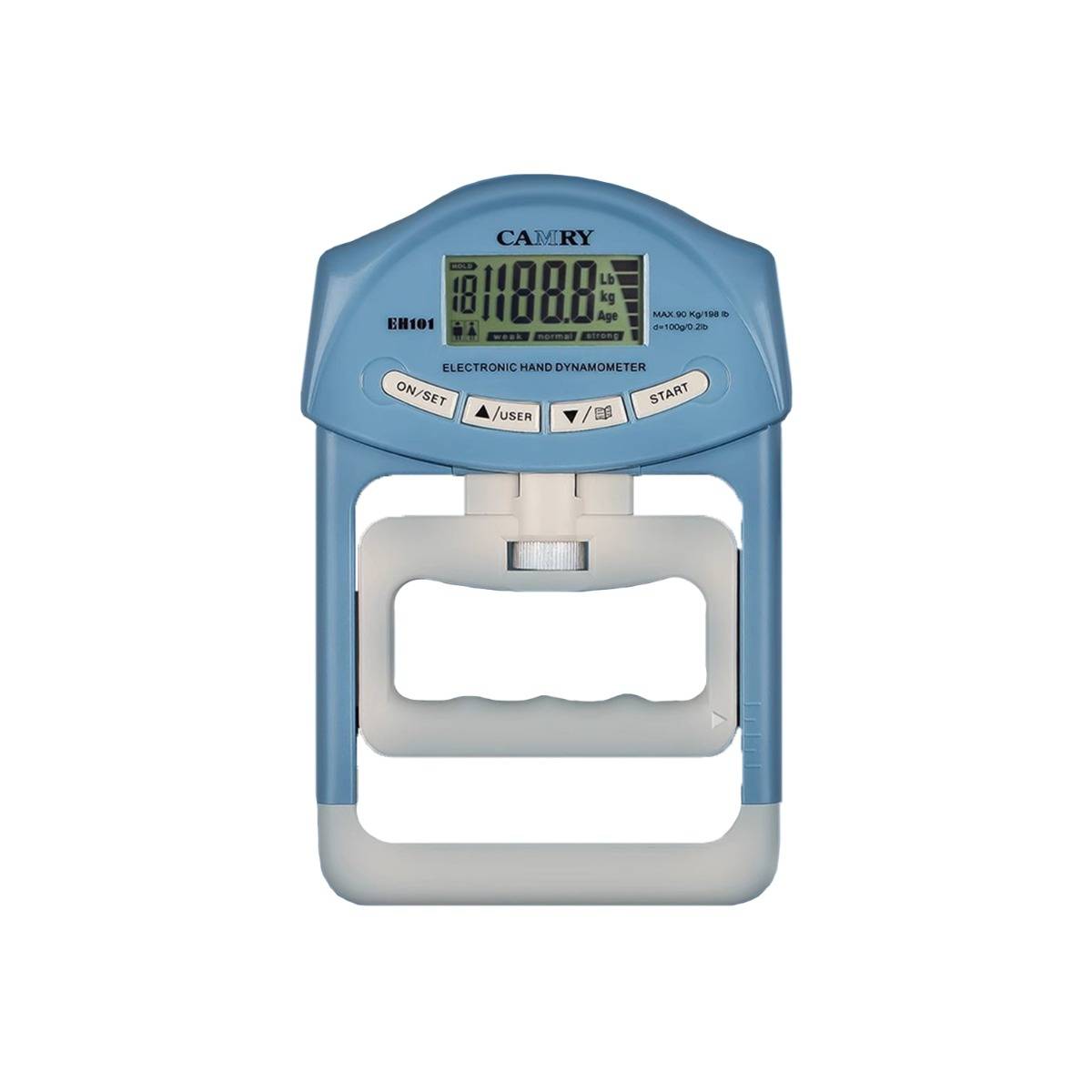 Griffkrafttrainer 90kg Batterie-Version — Elektronischer Handdynamometer mit verstellbarem Griff, Hintergrundbeleuchtung und Zählfunktion Blue