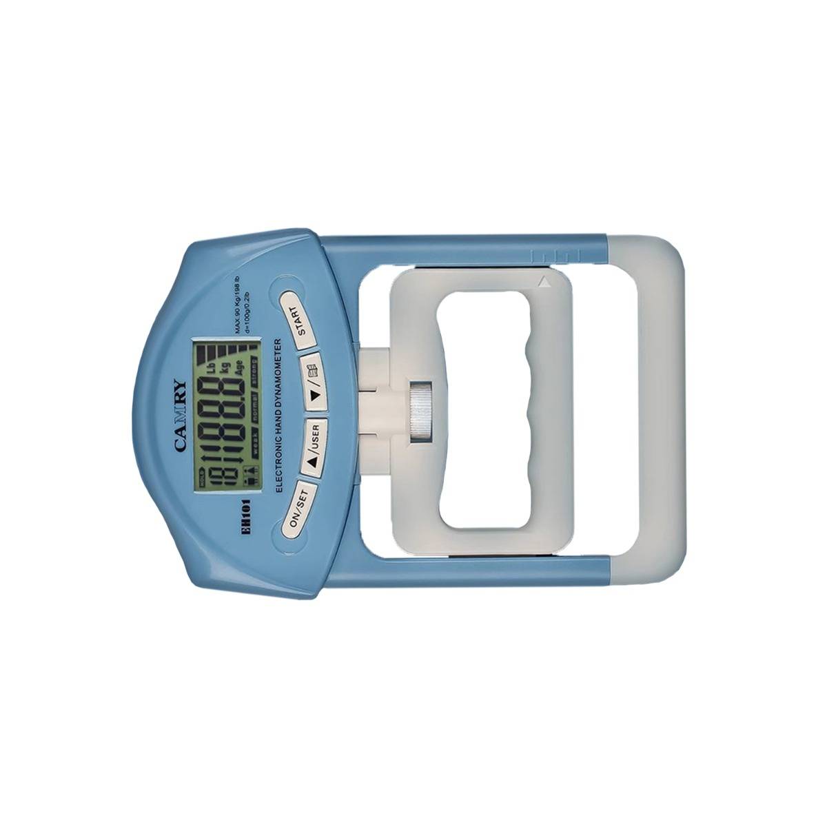 Griffkrafttrainer 90kg Batterie-Version — Elektronischer Handdynamometer mit verstellbarem Griff, Hintergrundbeleuchtung und Zählfunktion Blue