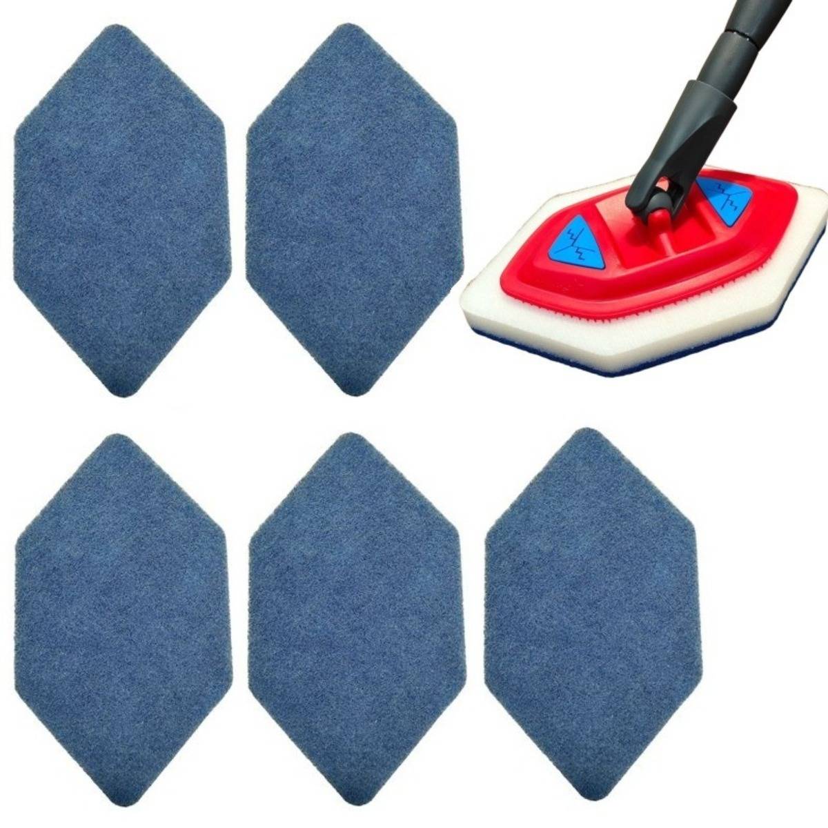 Ersatz-Schwamm-Pads 5er-Set, kompatibel mit Vileda Bath Magic Mop – blaue Faser-Reinigungspads für Badezimmerböden und Badewannen