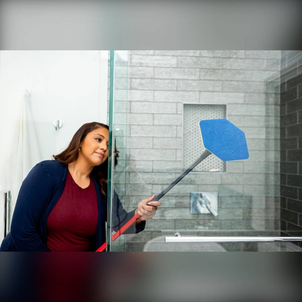 Ersatz-Schwamm-Pads 5er-Set, kompatibel mit Vileda Bath Magic Mop – blaue Faser-Reinigungspads für Badezimmerböden und Badewannen