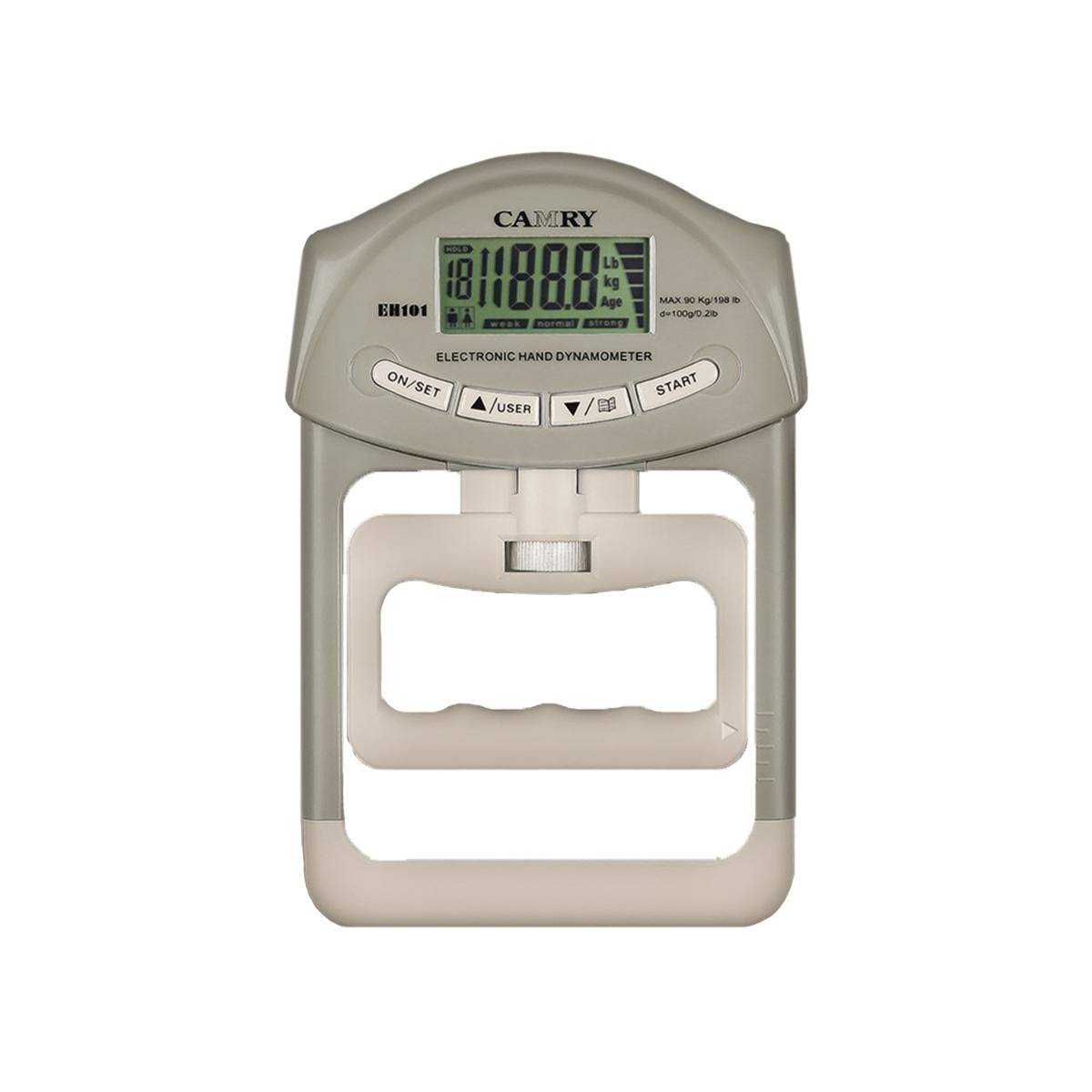 Griffkrafttrainer 90kg Batterie-Version — Elektronischer Handdynamometer mit verstellbarem Griff, Hintergrundbeleuchtung und Zählfunktion Grey