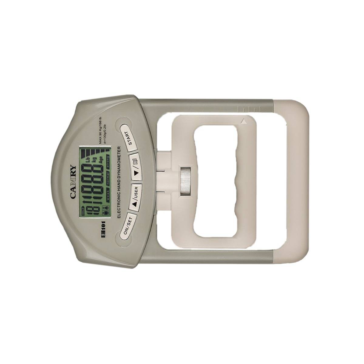 Griffkrafttrainer 90kg Batterie-Version — Elektronischer Handdynamometer mit verstellbarem Griff, Hintergrundbeleuchtung und Zählfunktion Grey