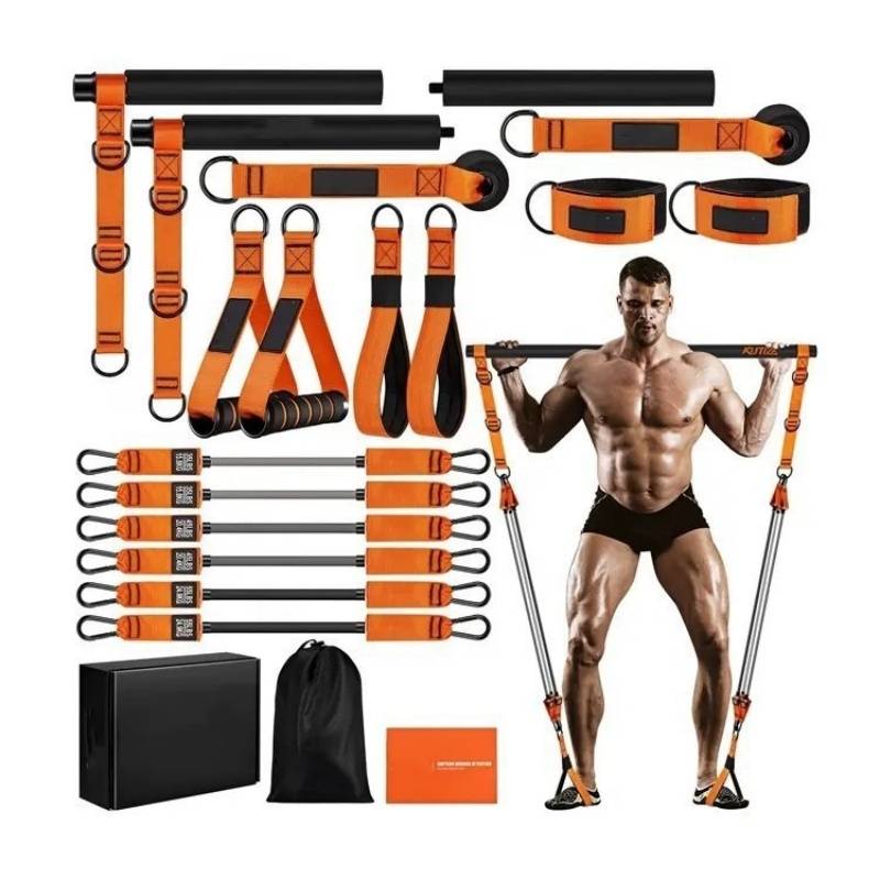 270lbs Vollständiges Pilates Bar Kit mit Widerstandsbändern - Heimtraining & Multifunktionale Zusatzausrüstung