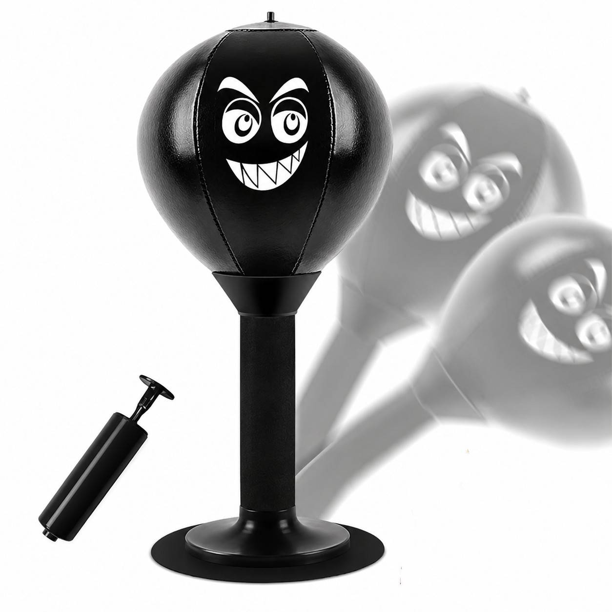 Desktop Stressabbau Box-Speedball mit Saugnapf & Pumpe Black