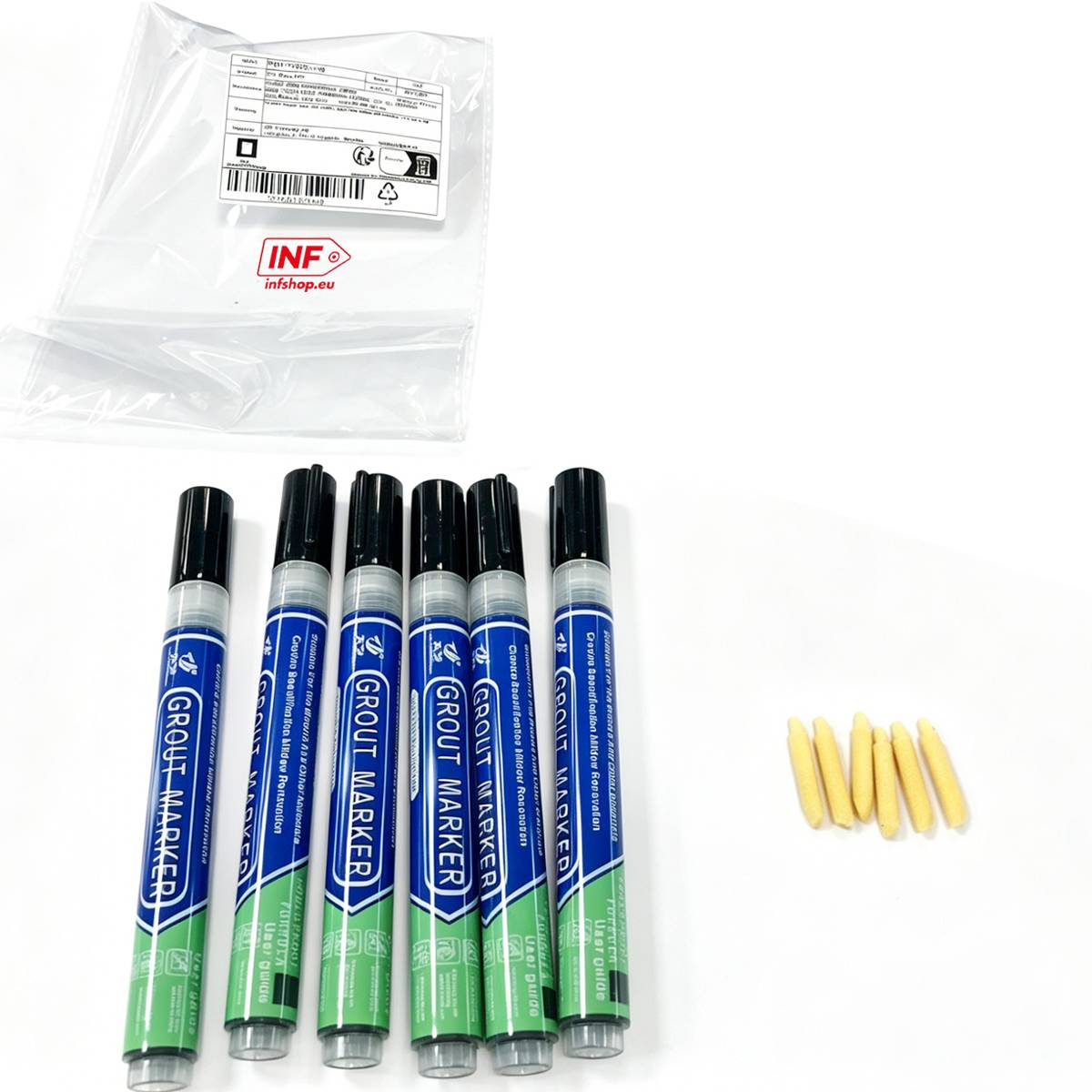 Fliesen Fugenstift 6er-Pack: Wasserdichter Fugenreparaturstift für Fliesenrestaurierung Black