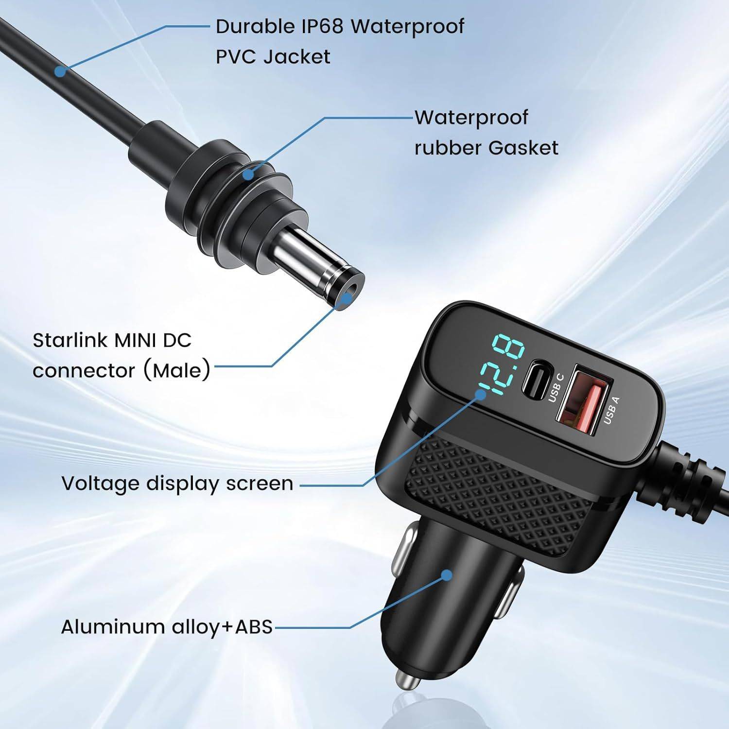 Star Mini Starlink 12V-24V Auto-Zigarettenanzünder-Adapter