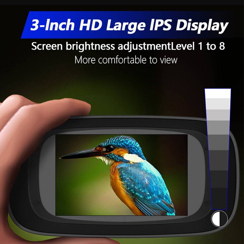 4K Nachtsicht Fernglas - Hochauflösendes digitales Infrarot-Outdoor-Teleskop für Camping, Vogelbeobachtung und Jagd Black