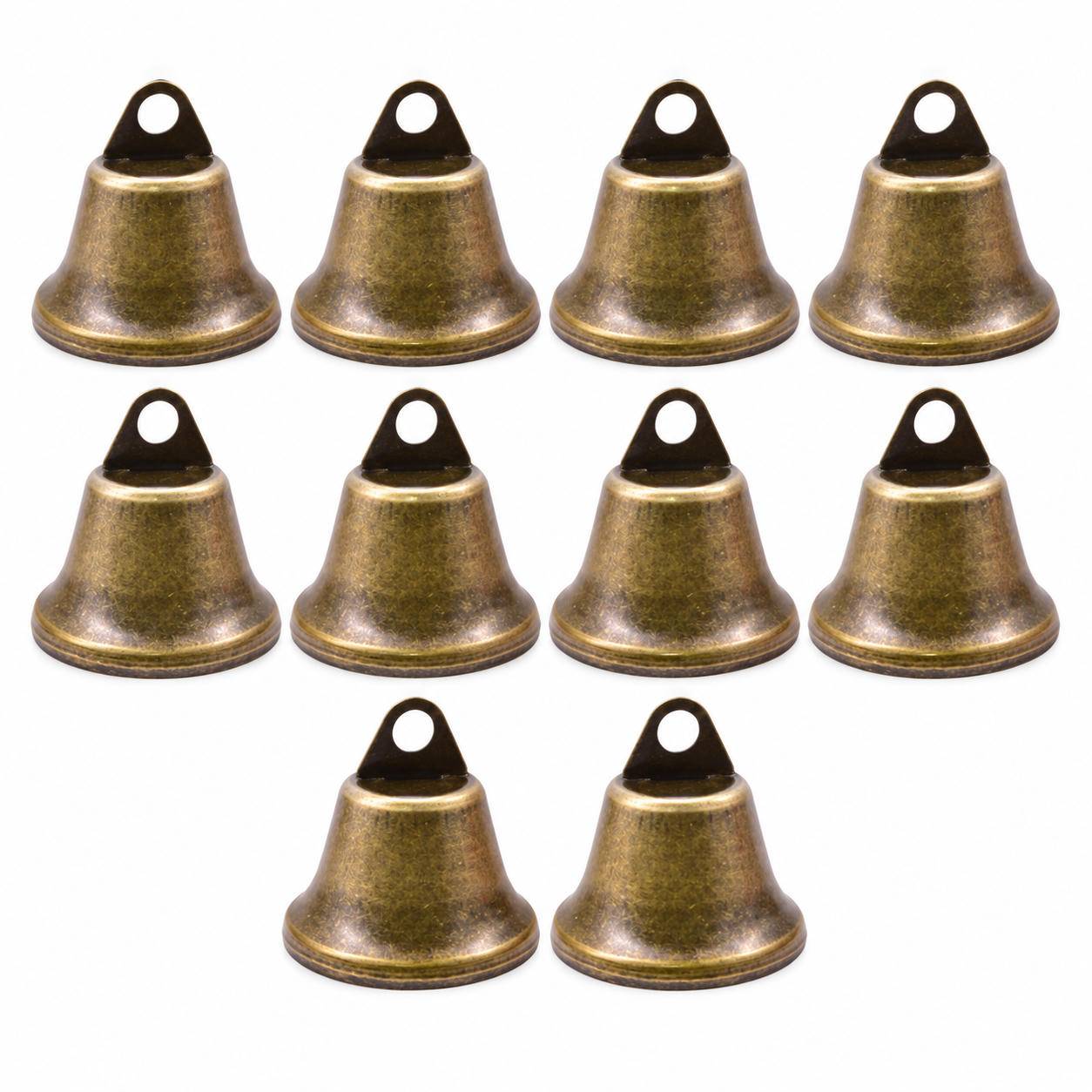 10er-Pack Anti-Verlust-Glocken in Antikbronze 22 mm