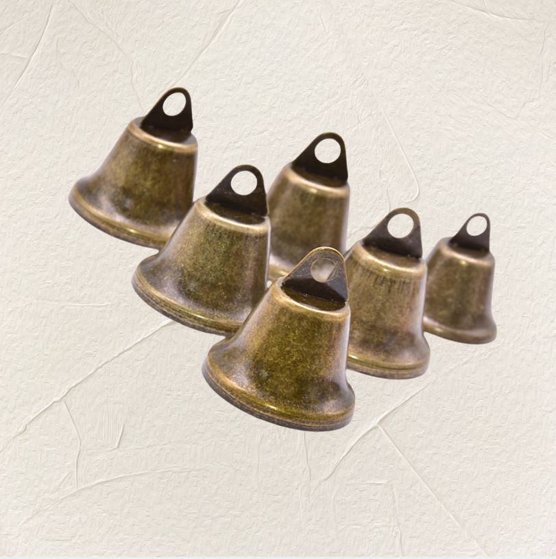 10er-Pack Anti-Verlust-Glocken in Antikbronze 38 mm