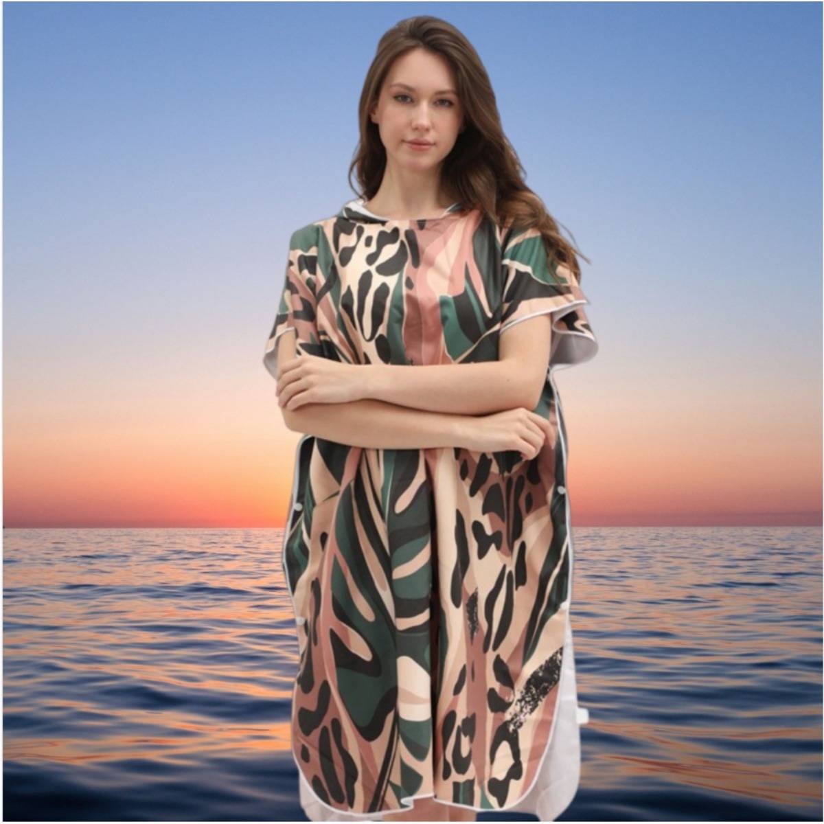 Erwachsener Quick-Dry Mikrofaser Wechselponcho Bademantel für Strand, Schwimmen und Tauchen
