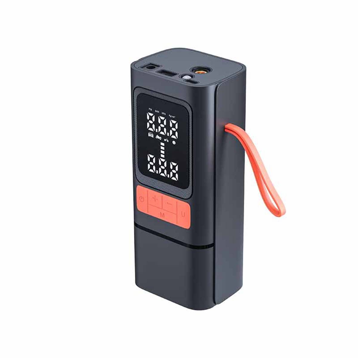 Kabelloser Reifenkompressor mit 6000mAh Powerbank, digitales Display, LED-Notlicht, Auto-Abschaltung, 150PSI, 12V DC