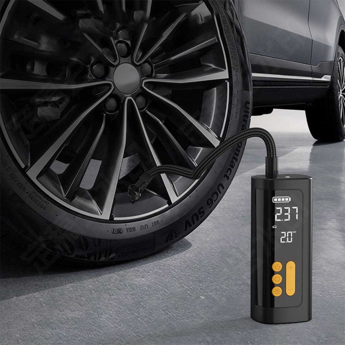 Kabelloser digitaler Reifenfüller – Tragbarer 2000mAh Akku, USB-C, LED-Licht, 5-20min Laufzeit, kompaktes ABS-Design