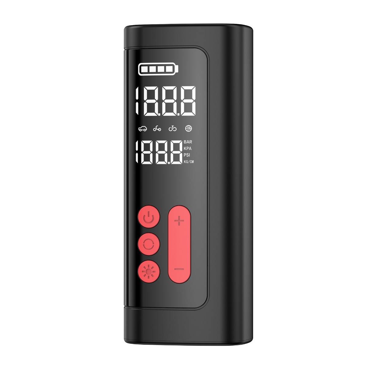 Kabelloser digitaler Reifenfüller – Tragbarer 2000mAh Akku, USB-C, LED-Licht, 5-20min Laufzeit, kompaktes ABS-Design