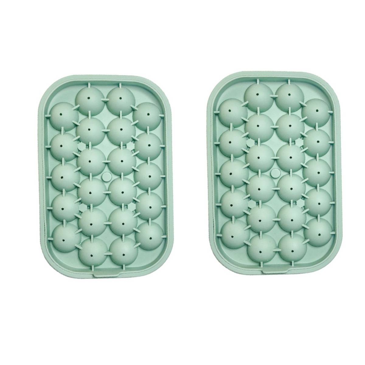 Kleine Silikon-Eiskugelform, 2er-Pack – 22 Mini-Eiskugelformen für Cocktails und Whisky Green