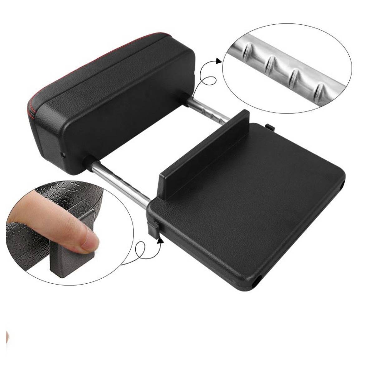 Armlehnen-Aufbewahrungsbox – verstellbarer ABS Mittelkonsole Organizer für verbesserten Fahrkomfort und Armstütze Black