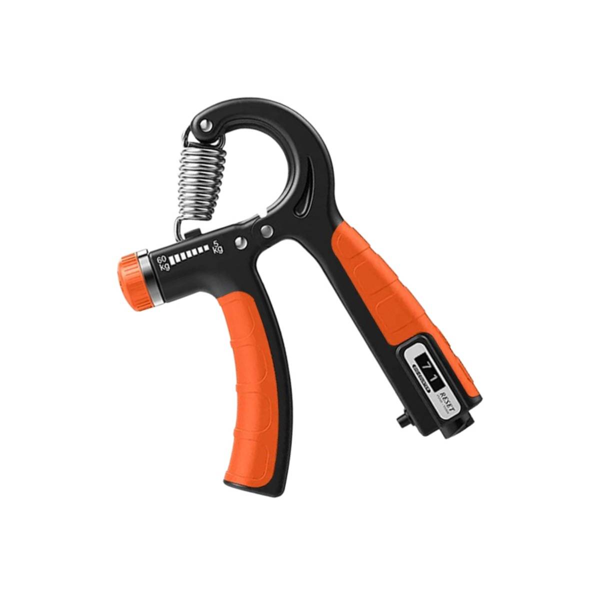 Handgripper 2er-Set – Orange, TPR-beschichtete R-Form, Einstellbarer Handtrainer mit eingebautem Zähler, TPR+Stahllegierungsfeder