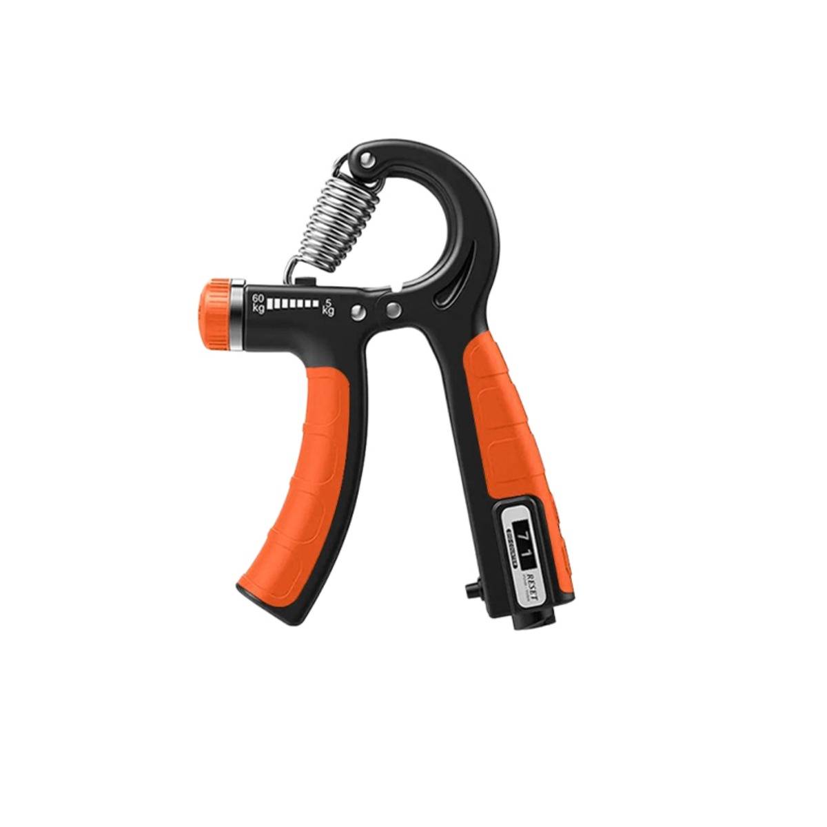Handgripper 2er-Set – Orange, TPR-beschichtete R-Form, Einstellbarer Handtrainer mit eingebautem Zähler, TPR+Stahllegierungsfeder