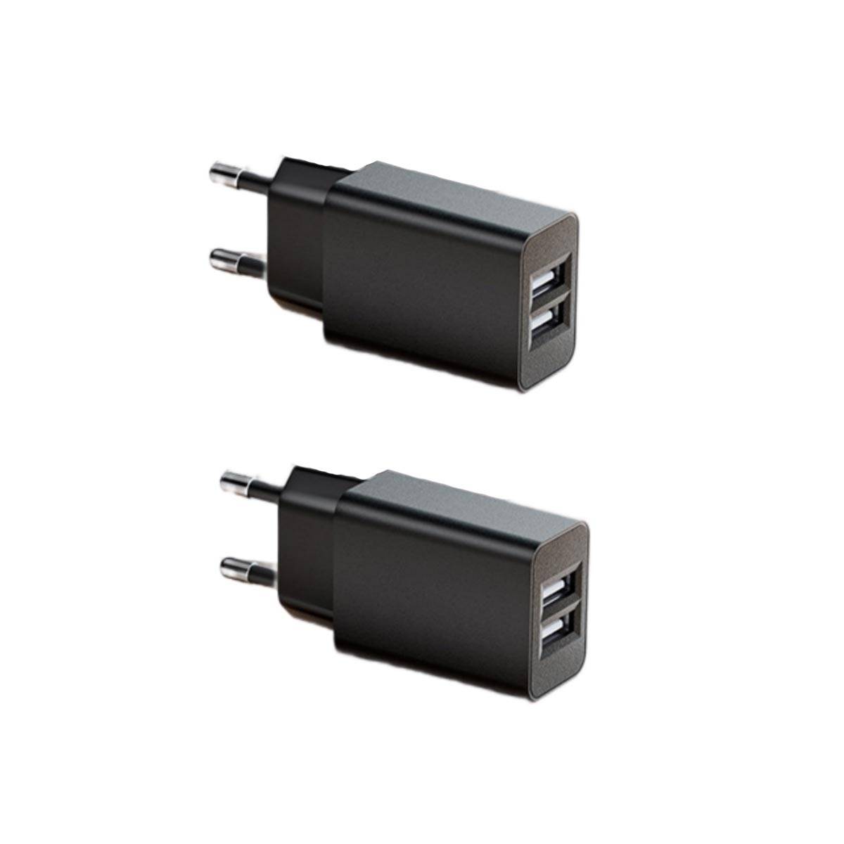 5V2A EU Dual-USB Wandladegerät, 2er-Pack – Kompaktes PC V0 feuerhemmendes Gehäuse, Dual-Port 5V 2A Ladegerät, kompatibel mit Huawei, Samsung, APP