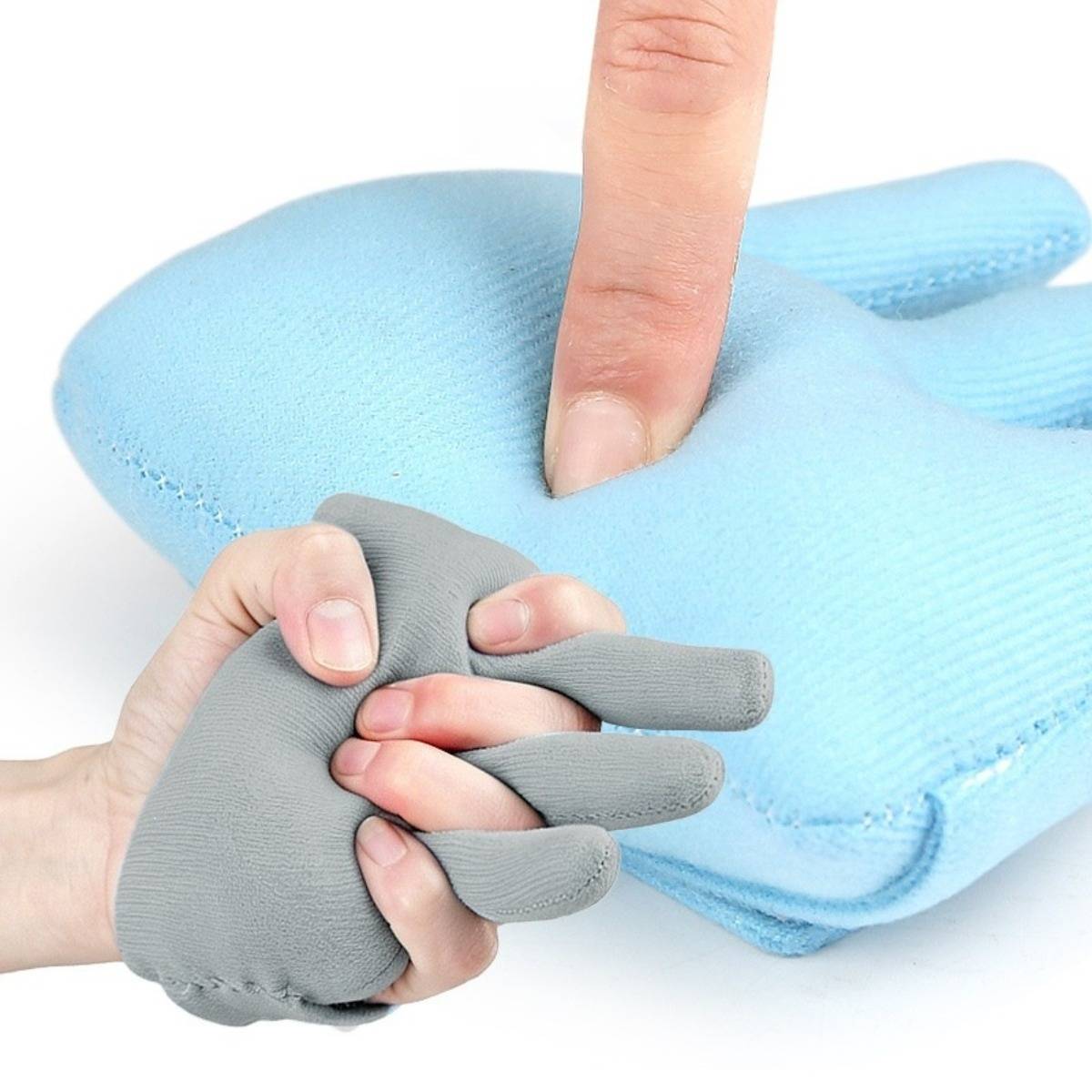 Verstellbarer Fingertrainer - Abnehmbares Design für Griff- und Feinmotoriktraining, Blau, Polyester+Velcro+Cotton