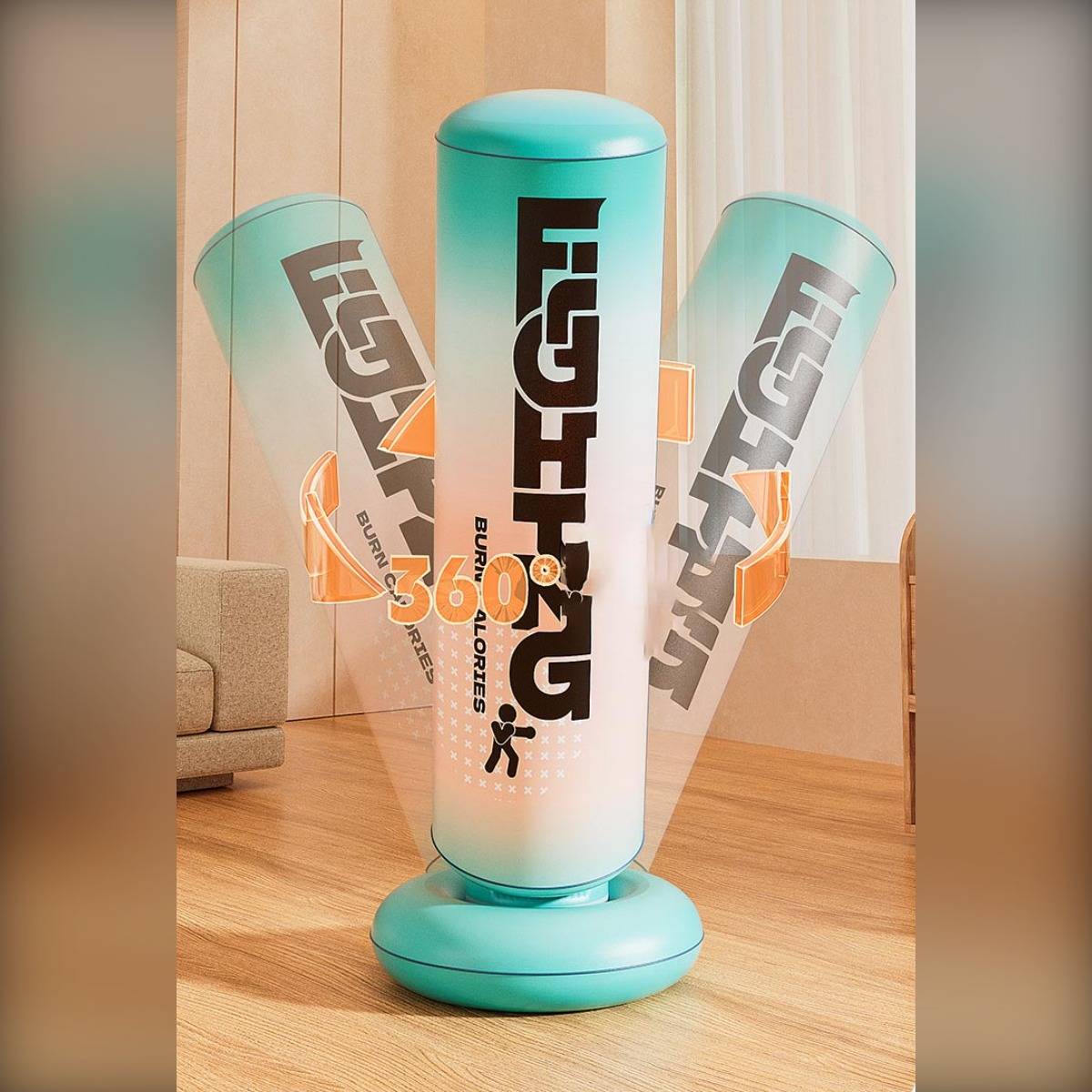 Aufblasbarer selbstaufrichtender Schlagpfosten 1.45m – Verstärktes PVC mit Anti-Burst, luftfahrtgerechtem Ventil und stabilem Sockel für Reflextra
