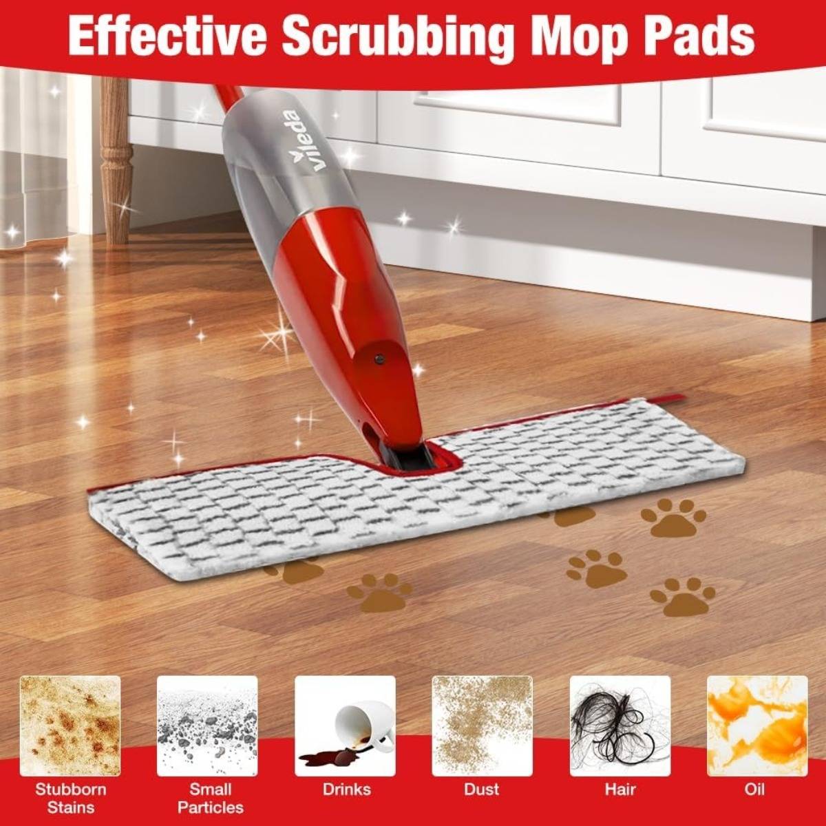 Mikrofaser-Wischpads 3er-Pack — Wiederverwendbare Ersatzpads, kompatibel mit Vileda und O-Cedar ProMist MAX, kratzfrei, nass &amp; trocken